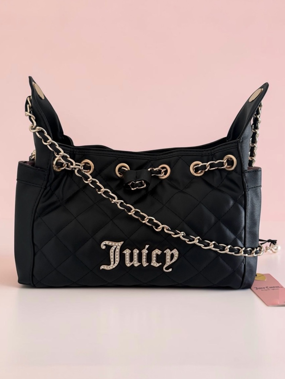Juicy Couture Black Fashion Icon Large Bucket Bag